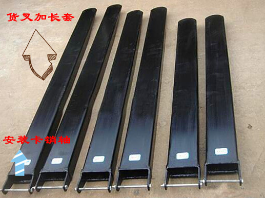 手動搬運叉車貨叉加長套實拍產(chǎn)品展示以及細節(jié)部位標(biāo)注--河北東圣吊索具制造有限公司